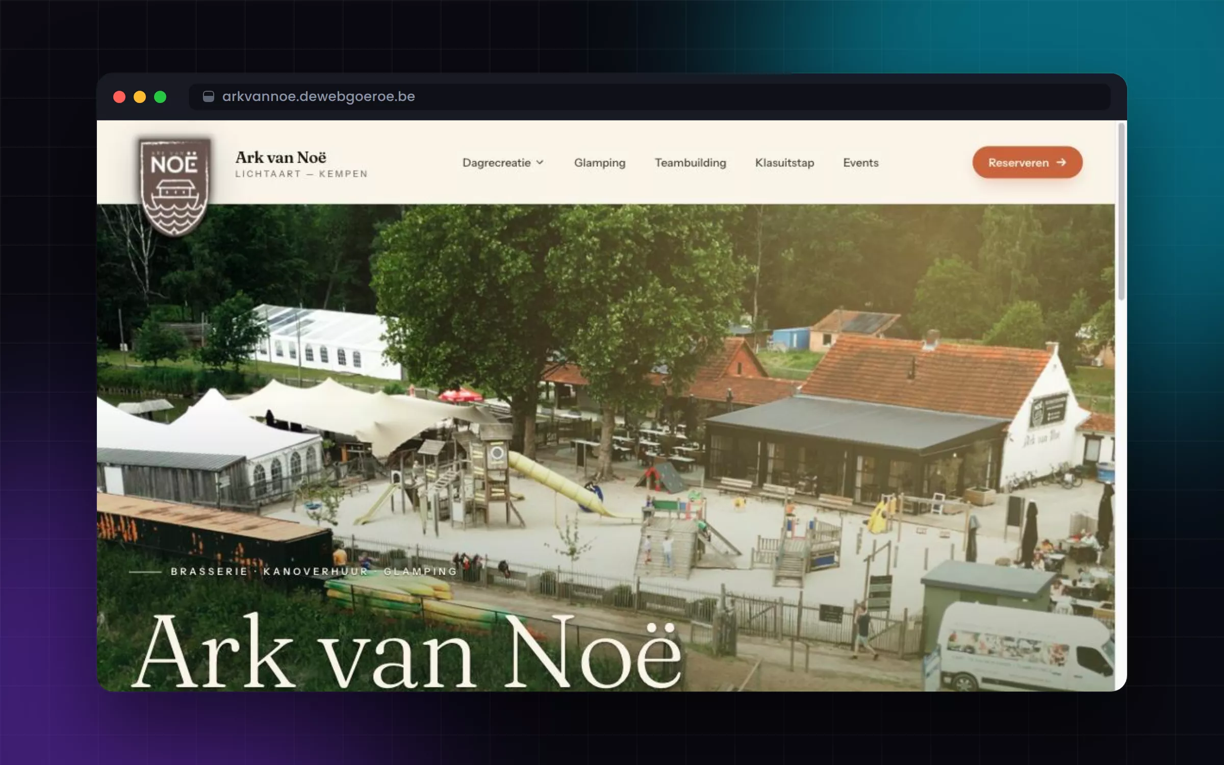 Screenshot van bookingplatform op maat voor kanoverhuur (Kano.be)